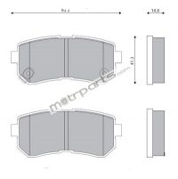 Super Circle Hyundai Sonata Rear Brake Pad Type 2, Super Circle Hyundai Verna Rear Brake Pad