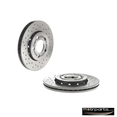 Brembo Front Disc Rotor Drilled Type Set 09.7011.1X for VW Ameo, Polo, Vento